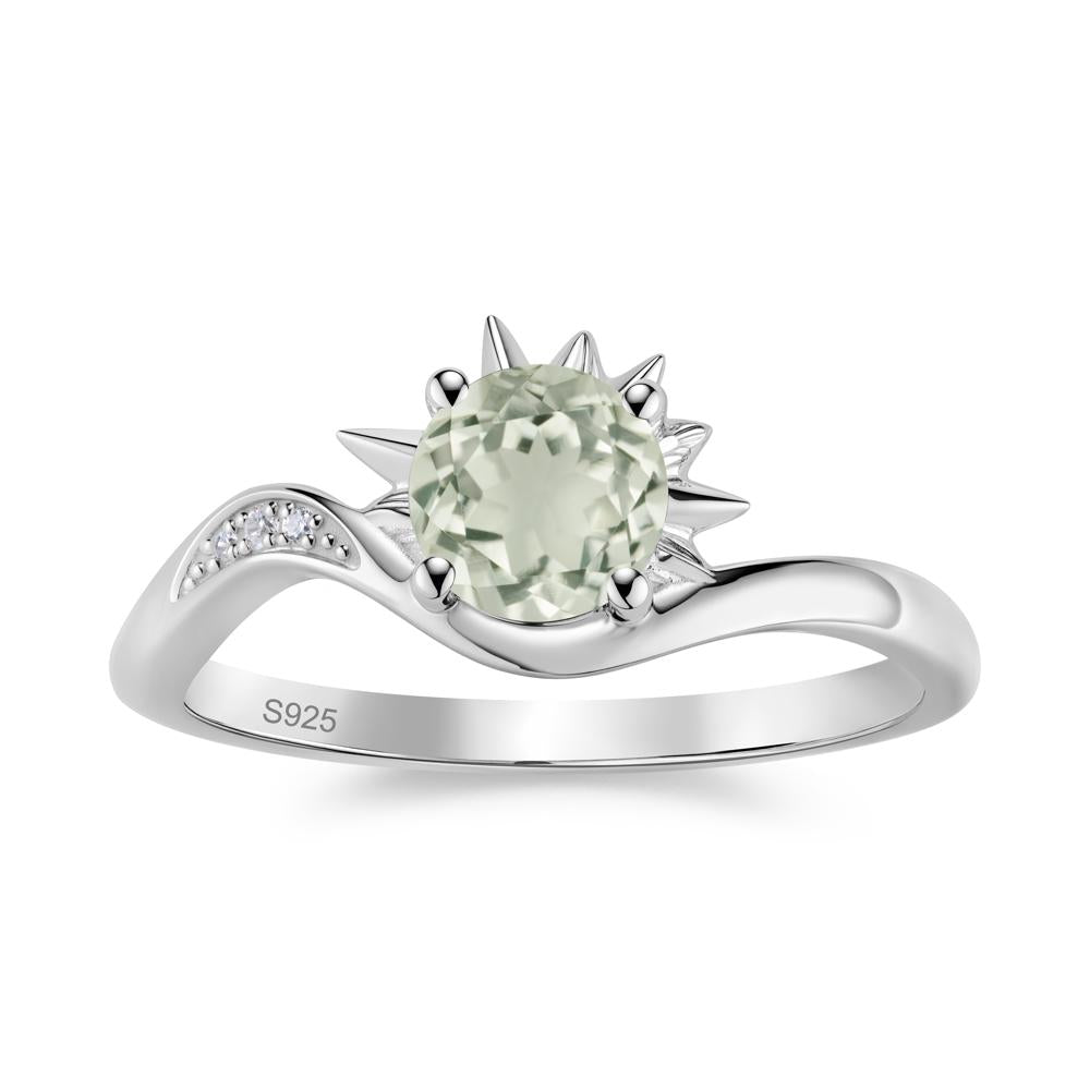 Alexandrite Lucky Sun Moon Promise Ring - LUO Jewelry #gemstone_Green Amethyst