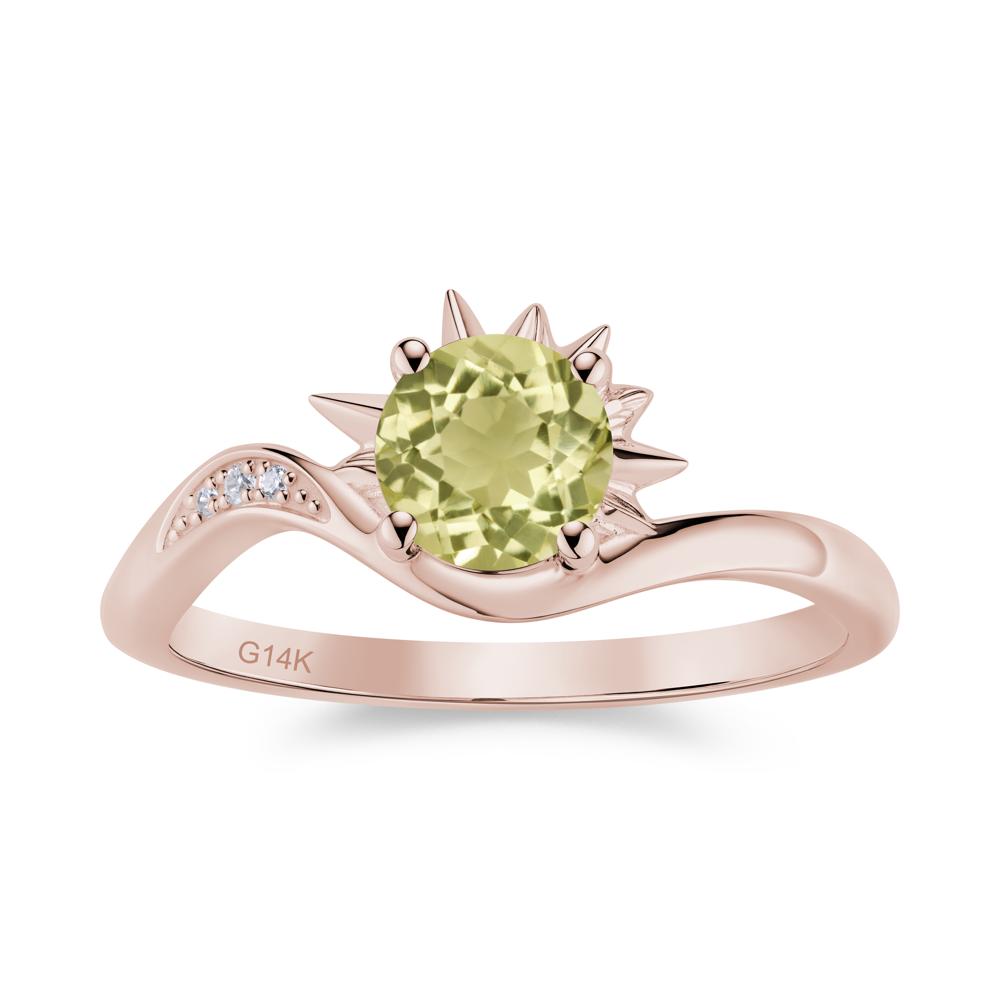Alexandrite Lucky Sun Moon Promise Ring - LUO Jewelry #gemstone_Lemon Quartz