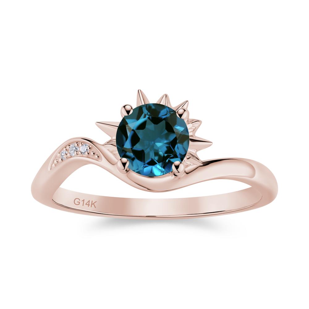 Alexandrite Lucky Sun Moon Promise Ring - LUO Jewelry #gemstone_London Blue Topaz