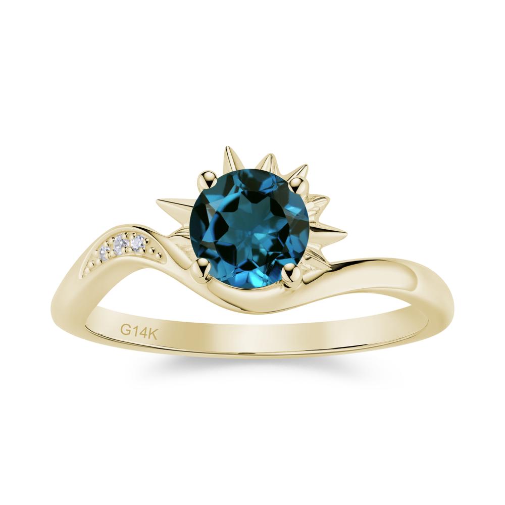 Alexandrite Lucky Sun Moon Promise Ring - LUO Jewelry #gemstone_London Blue Topaz