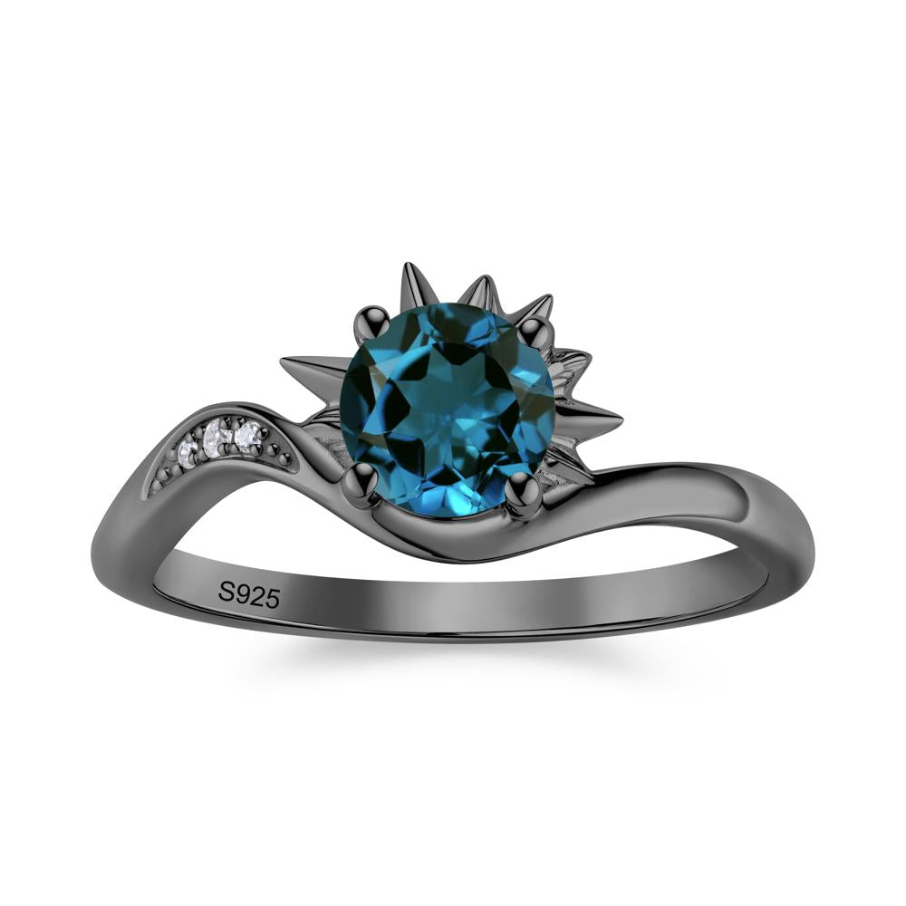 Alexandrite Lucky Sun Moon Promise Ring - LUO Jewelry #gemstone_London Blue Topaz