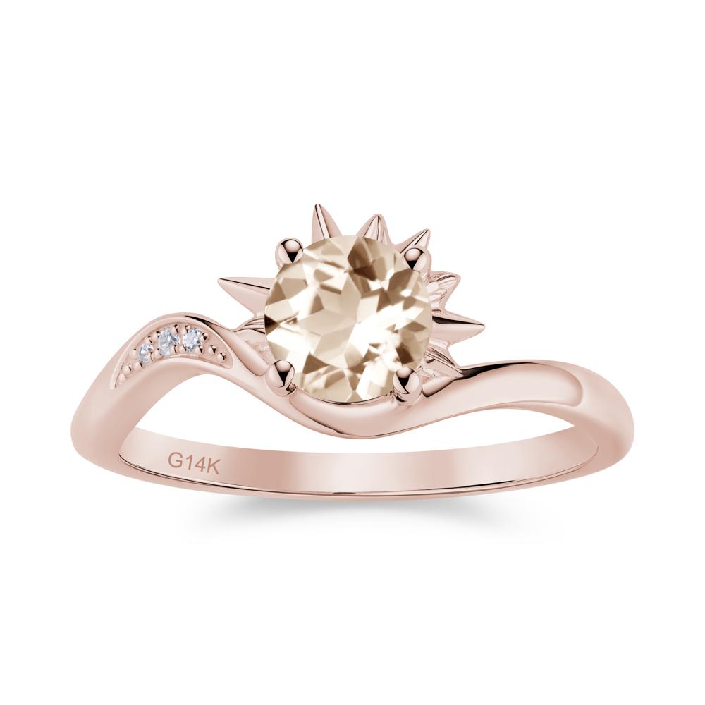Alexandrite Lucky Sun Moon Promise Ring - LUO Jewelry #gemstone_Morganite