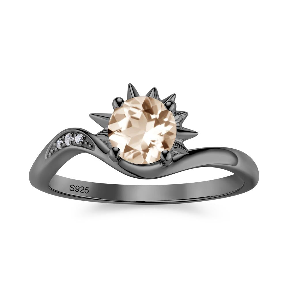 Alexandrite Lucky Sun Moon Promise Ring - LUO Jewelry #gemstone_Morganite