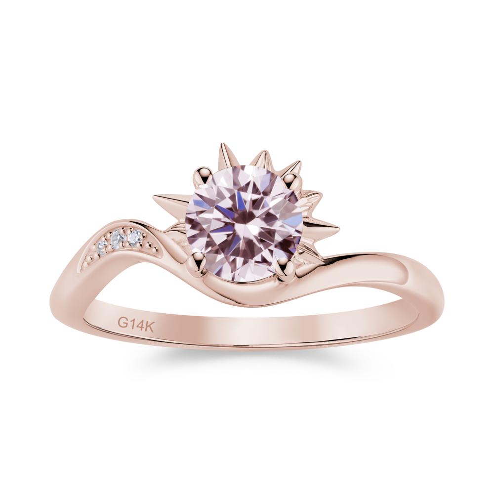 Alexandrite Lucky Sun Moon Promise Ring - LUO Jewelry #gemstone_Pink Cubic Zirconia