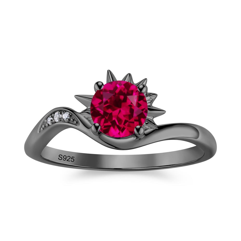 Alexandrite Lucky Sun Moon Promise Ring - LUO Jewelry #gemstone_Ruby