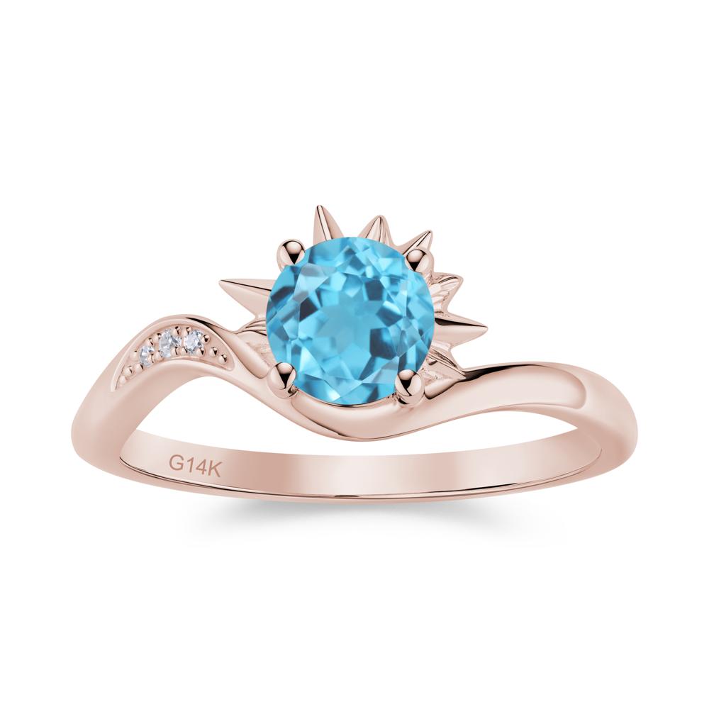 Alexandrite Lucky Sun Moon Promise Ring - LUO Jewelry #gemstone_Swiss Blue Topaz