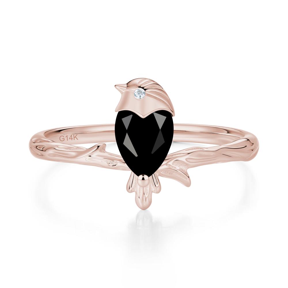 Good Luck Free Spirit Bird Sapphire Ring - LUO Jewelry #gemstone_Black Spinel