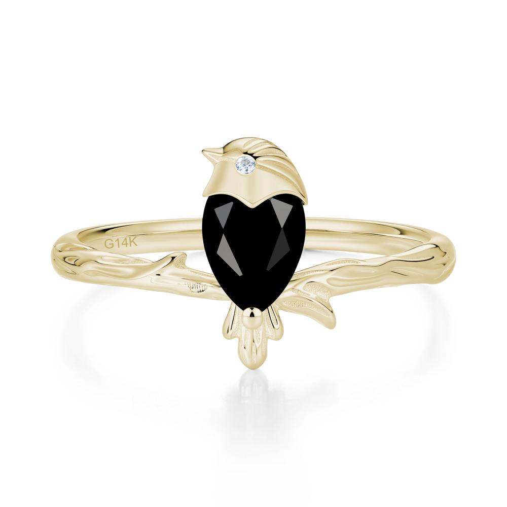 Good Luck Free Spirit Bird Sapphire Ring - LUO Jewelry #gemstone_Black Spinel