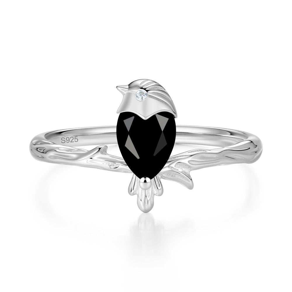 Good Luck Free Spirit Bird Sapphire Ring - LUO Jewelry #gemstone_Black Spinel