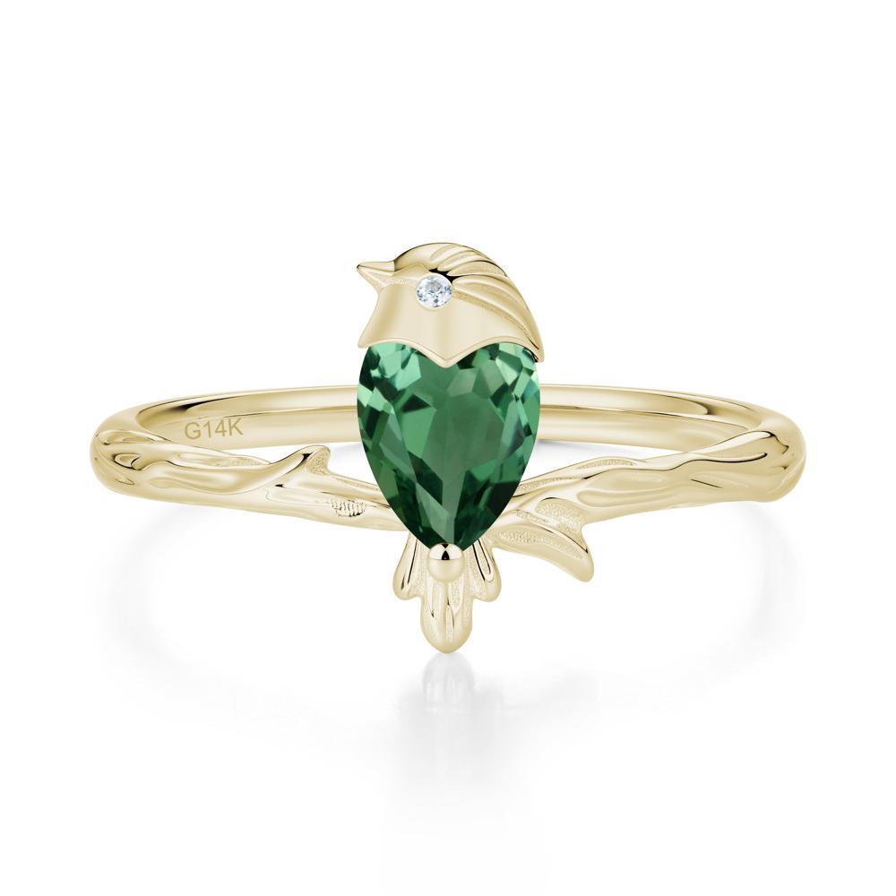 Good Luck Free Spirit Bird Sapphire Ring - LUO Jewelry #gemstone_Green Sapphire