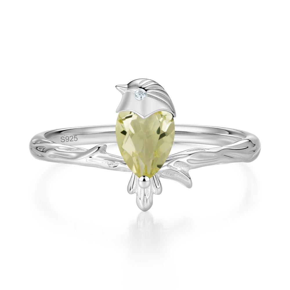 Good Luck Free Spirit Bird Sapphire Ring - LUO Jewelry #gemstone_Lemon Quartz