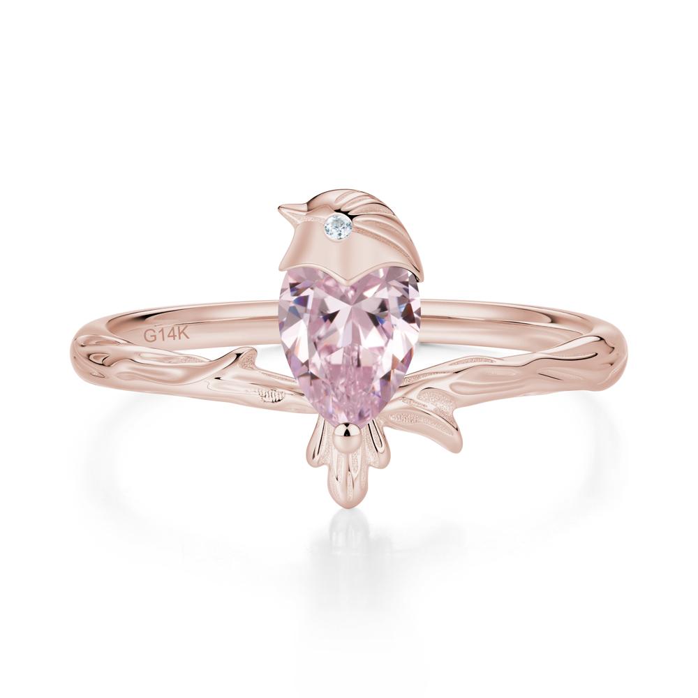 Good Luck Free Spirit Bird Sapphire Ring - LUO Jewelry #gemstone_Pink Cubic Zirconia