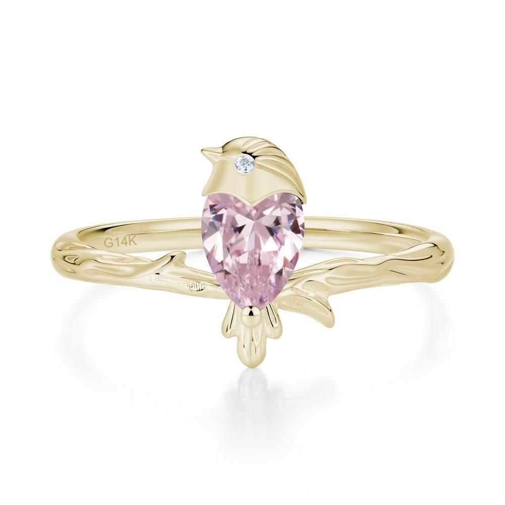 Good Luck Free Spirit Bird Sapphire Ring - LUO Jewelry #gemstone_Pink Cubic Zirconia
