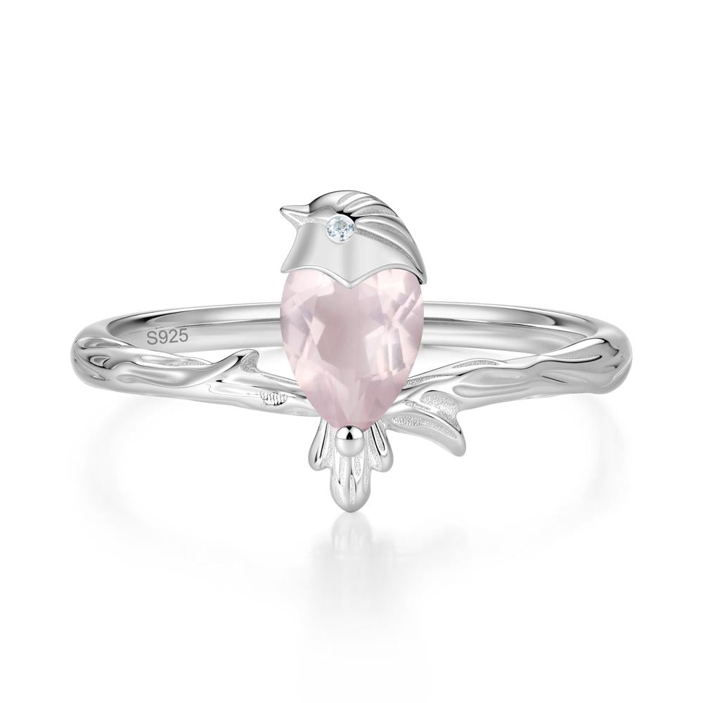 Good Luck Free Spirit Bird Sapphire Ring - LUO Jewelry #gemstone_Rose Quartz