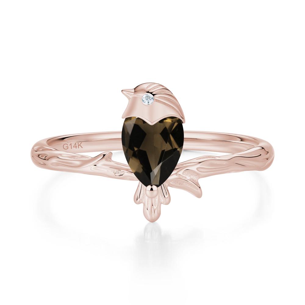 Good Luck Free Spirit Bird Sapphire Ring - LUO Jewelry #gemstone_Smoky Quartz