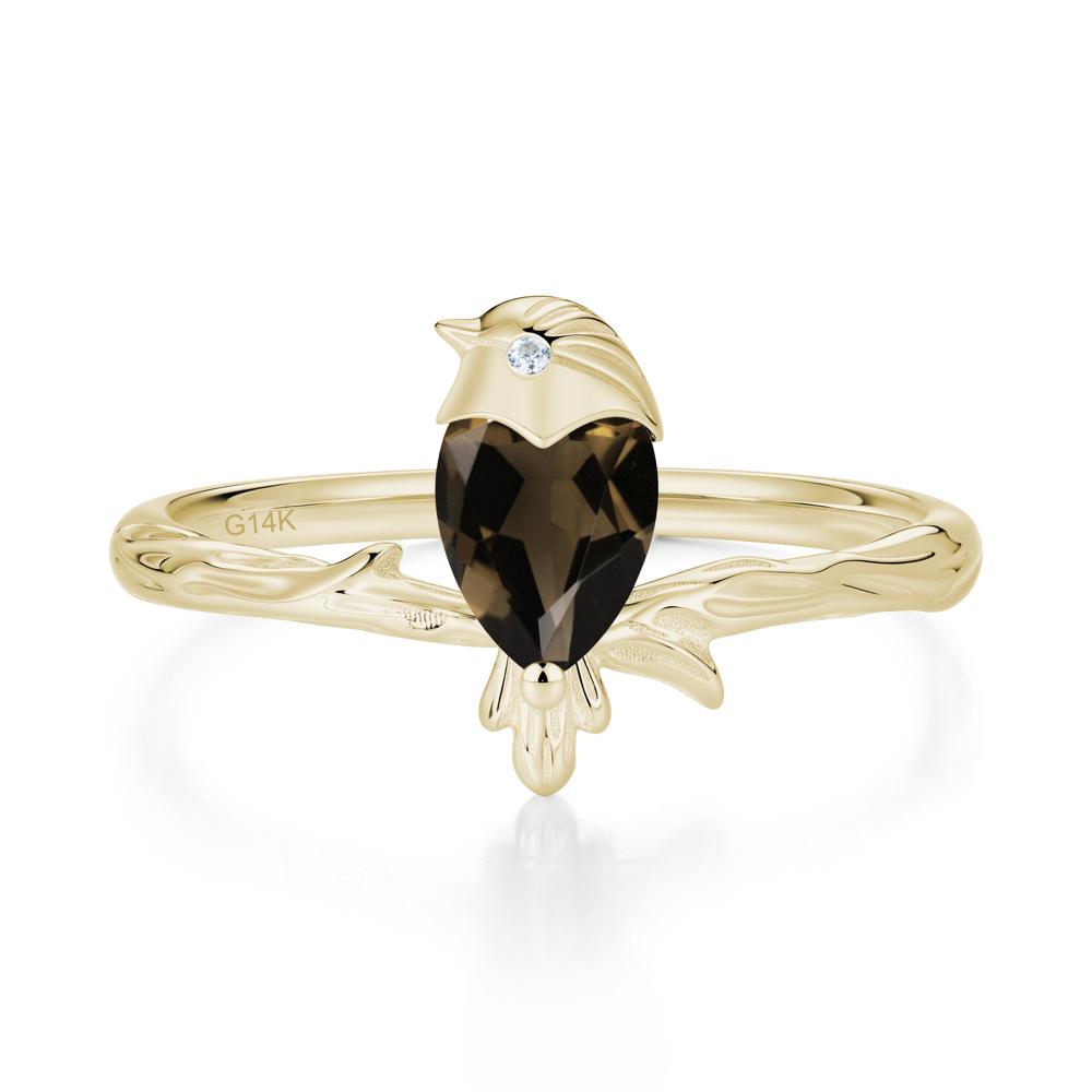 Good Luck Free Spirit Bird Sapphire Ring - LUO Jewelry #gemstone_Smoky Quartz