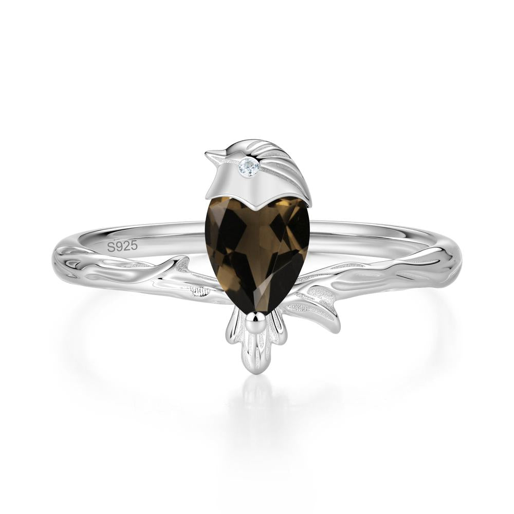 Good Luck Free Spirit Bird Sapphire Ring - LUO Jewelry #gemstone_Smoky Quartz