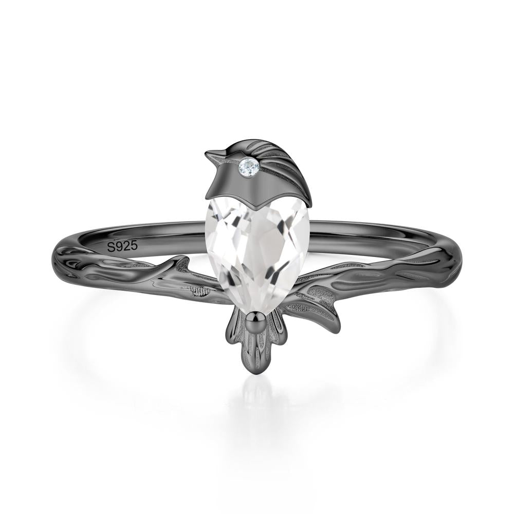 Good Luck Free Spirit Bird Sapphire Ring - LUO Jewelry #gemstone_White Topaz