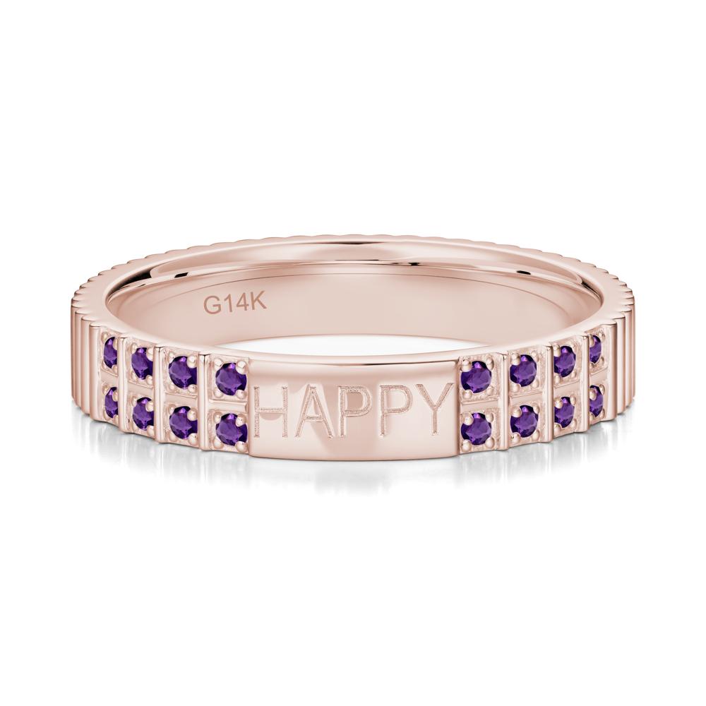 Minimalist Personalized Engraved Garnet Ring - LUO Jewelry #gemstone_Amethyst