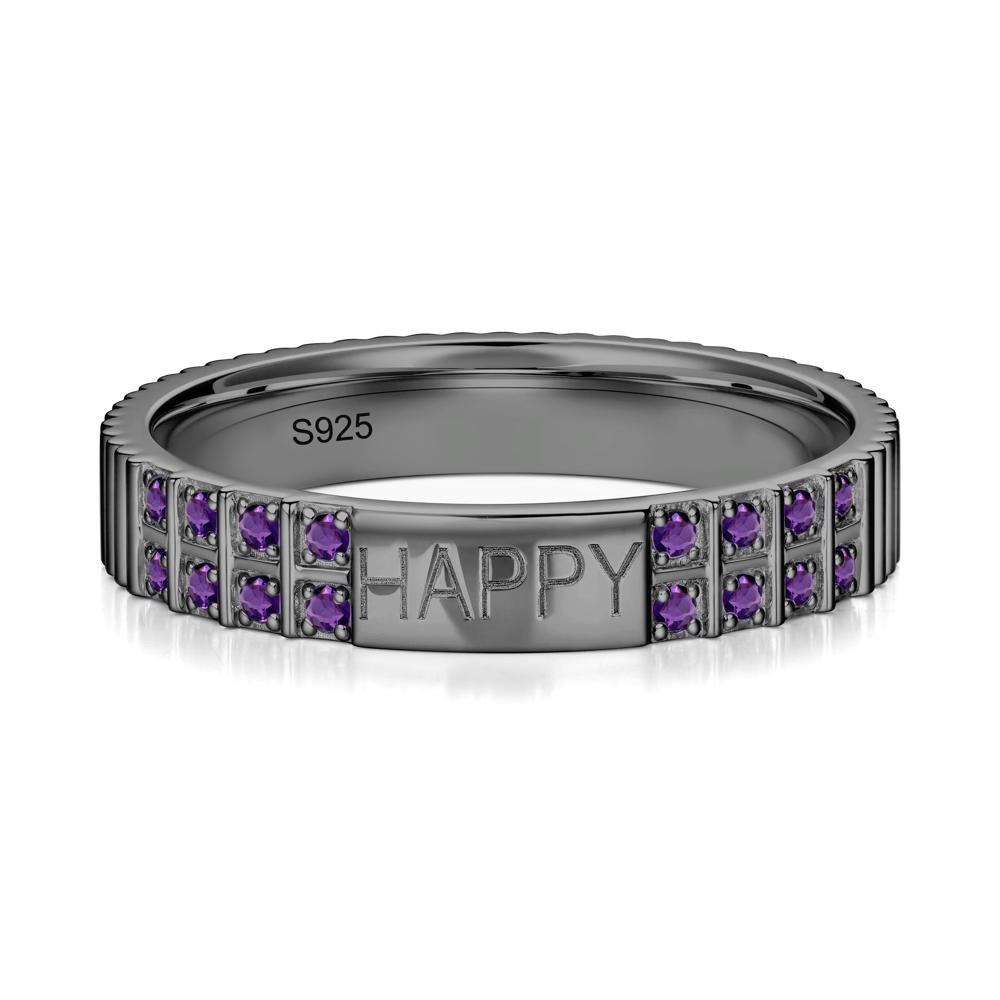 Minimalist Personalized Engraved Garnet Ring - LUO Jewelry #gemstone_Amethyst