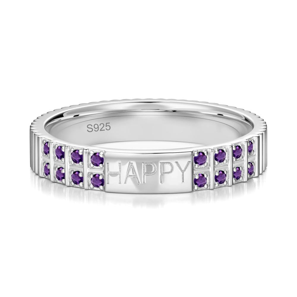 Minimalist Personalized Engraved Garnet Ring - LUO Jewelry #gemstone_Amethyst