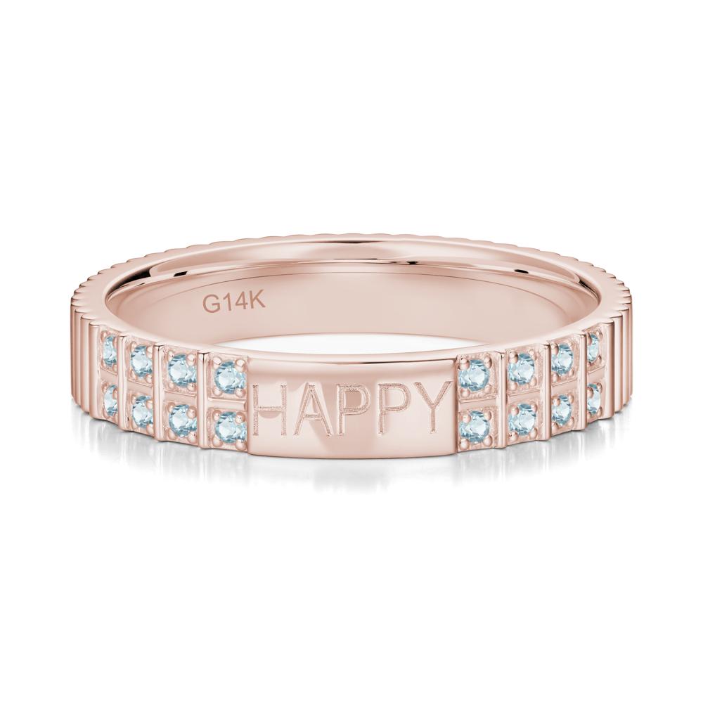 Minimalist Personalized Engraved Garnet Ring - LUO Jewelry #gemstone_Aquamarine