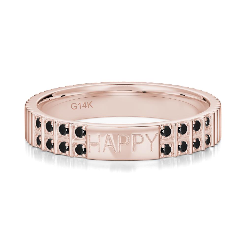 Minimalist Personalized Engraved Garnet Ring - LUO Jewelry #gemstone_Black Spinel