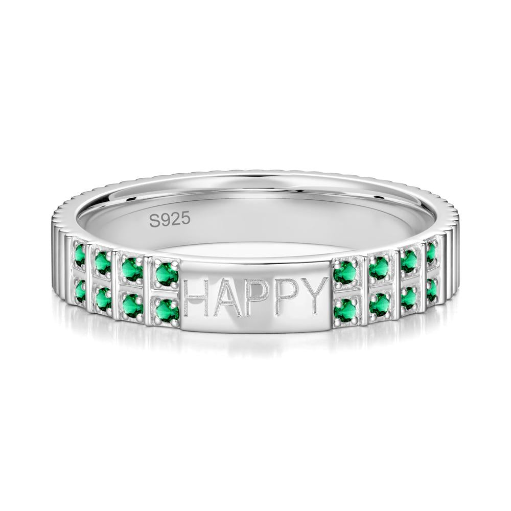 Minimalist Personalized Engraved Garnet Ring - LUO Jewelry #gemstone_Emerald