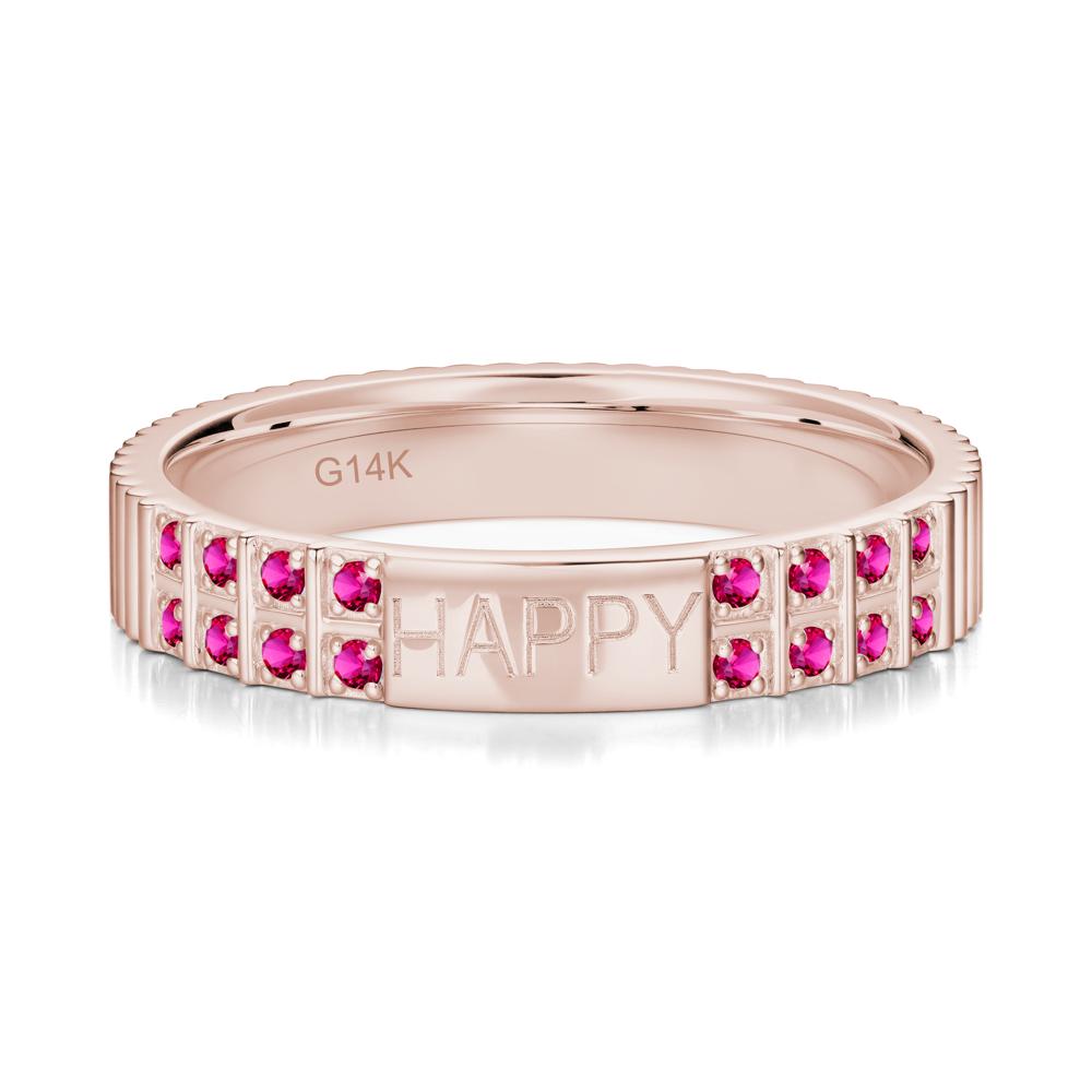 Minimalist Personalized Engraved Garnet Ring - LUO Jewelry #gemstone_Ruby