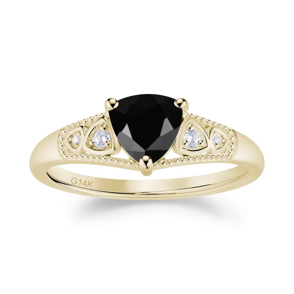 Vintage Filigree Alexandrite Engagement Ring - LUO Jewelry #gemstone_Black Spinel