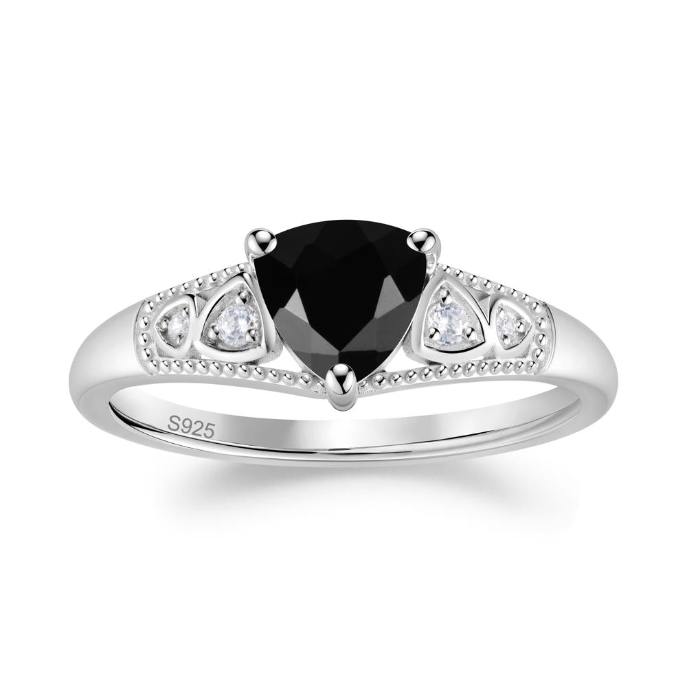 Vintage Filigree Alexandrite Engagement Ring - LUO Jewelry #gemstone_Black Spinel