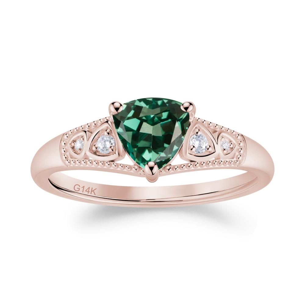 Vintage Filigree Alexandrite Engagement Ring - LUO Jewelry #gemstone_Green Sapphire