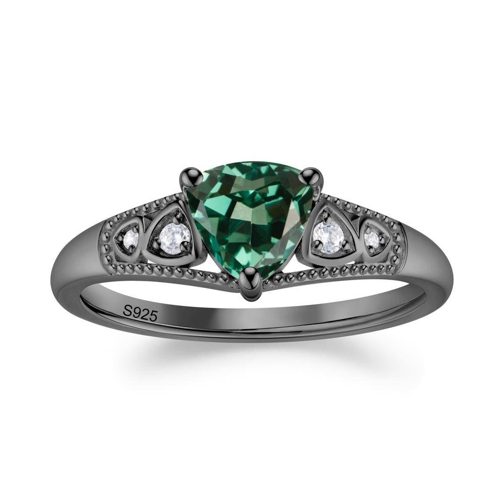 Vintage Filigree Alexandrite Engagement Ring - LUO Jewelry #gemstone_Green Sapphire