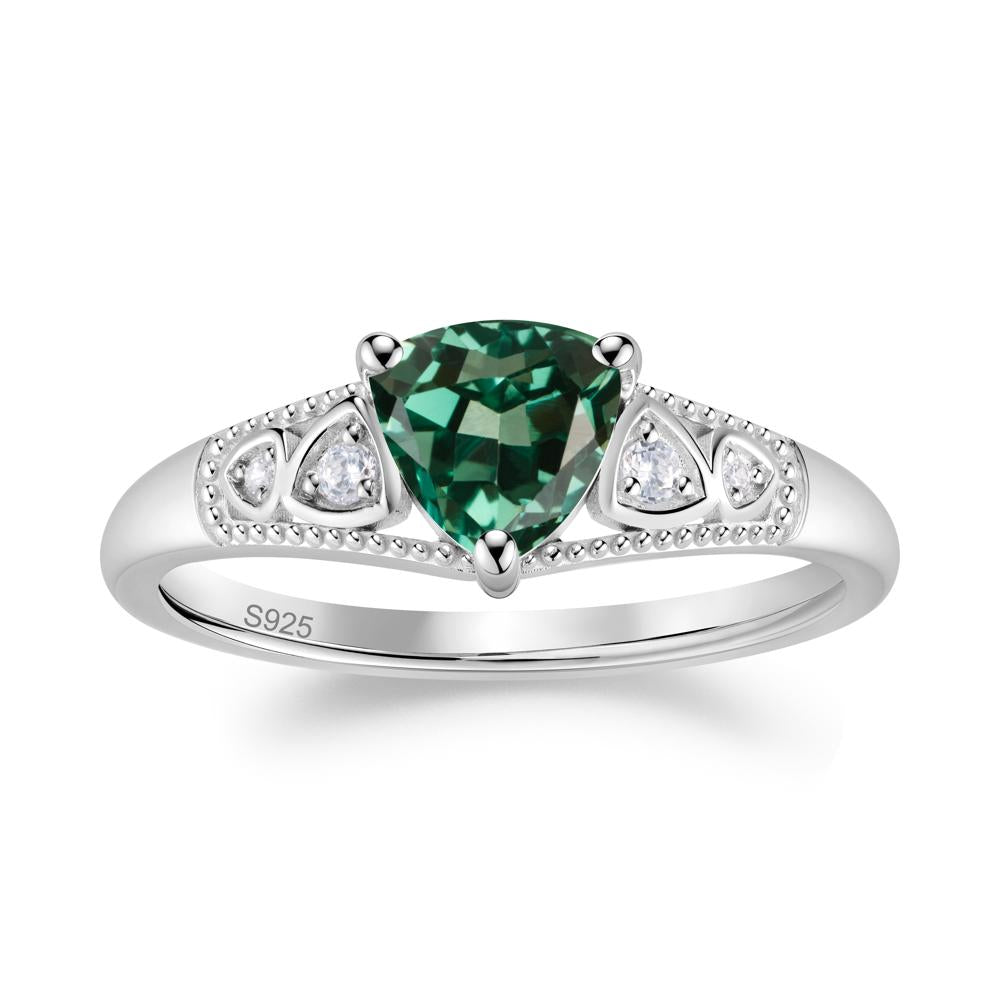 Vintage Filigree Alexandrite Engagement Ring - LUO Jewelry #gemstone_Green Sapphire