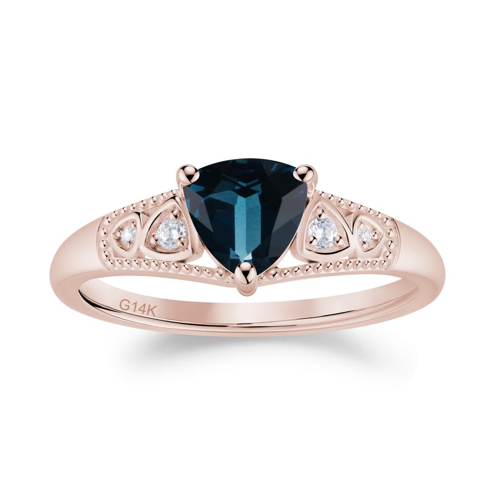 Vintage Filigree Alexandrite Engagement Ring - LUO Jewelry #gemstone_London Blue Topaz