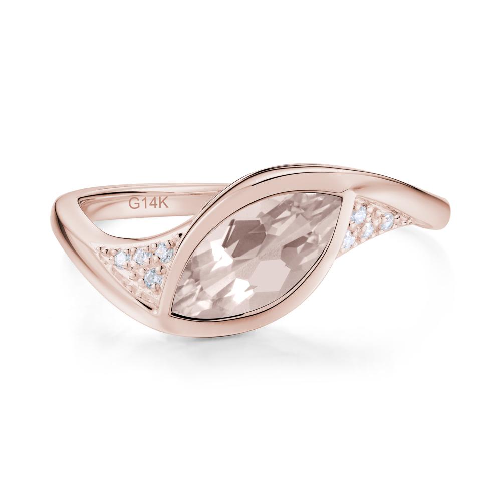 Minimalist Bezel Set Marquise Sapphire Engagement Ring - LUO Jewelry #gemstone_Morganite