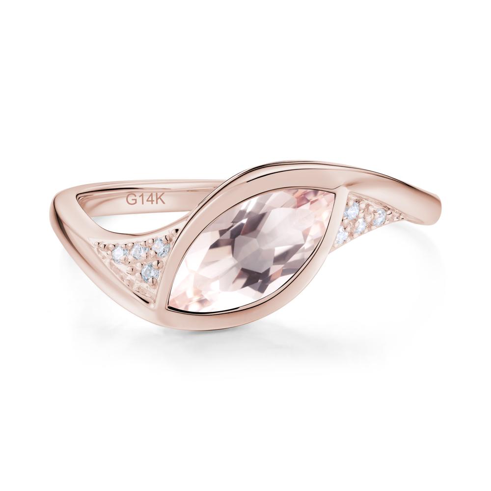 Minimalist Bezel Set Marquise Sapphire Engagement Ring - LUO Jewelry #gemstone_Morganite