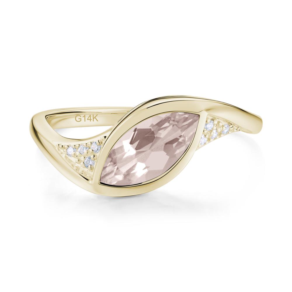 Minimalist Bezel Set Marquise Sapphire Engagement Ring - LUO Jewelry #gemstone_Morganite