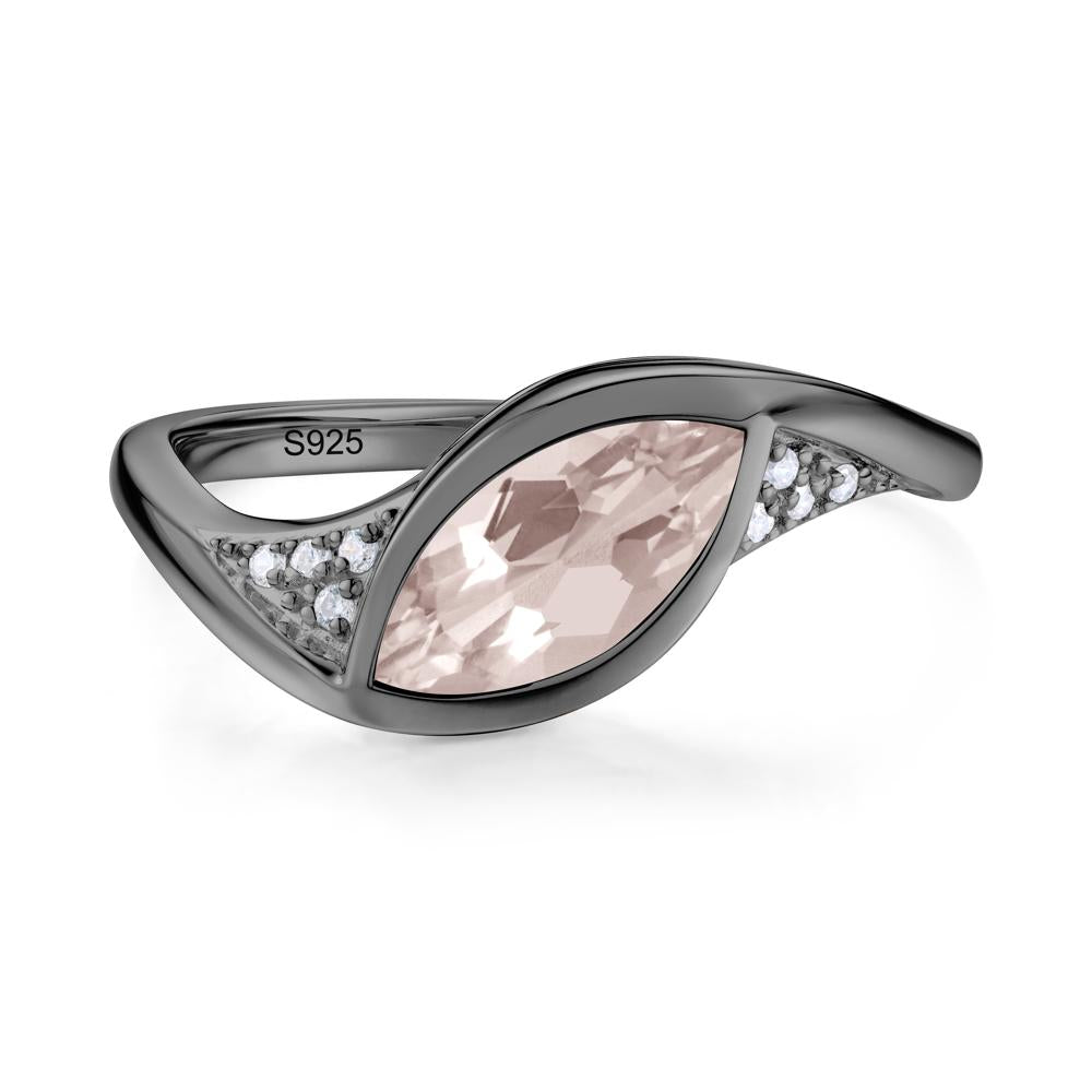 Minimalist Bezel Set Marquise Sapphire Engagement Ring - LUO Jewelry #gemstone_Morganite