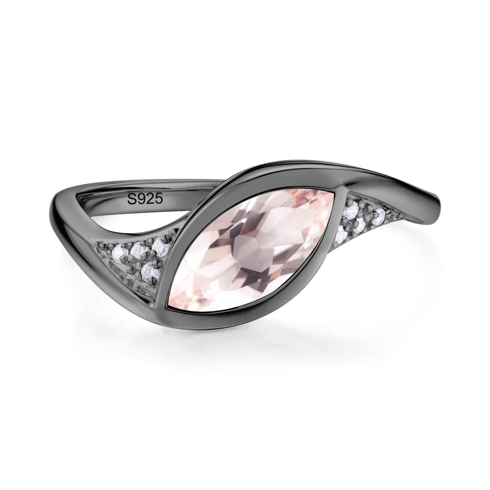 Minimalist Bezel Set Marquise Sapphire Engagement Ring - LUO Jewelry #gemstone_Morganite