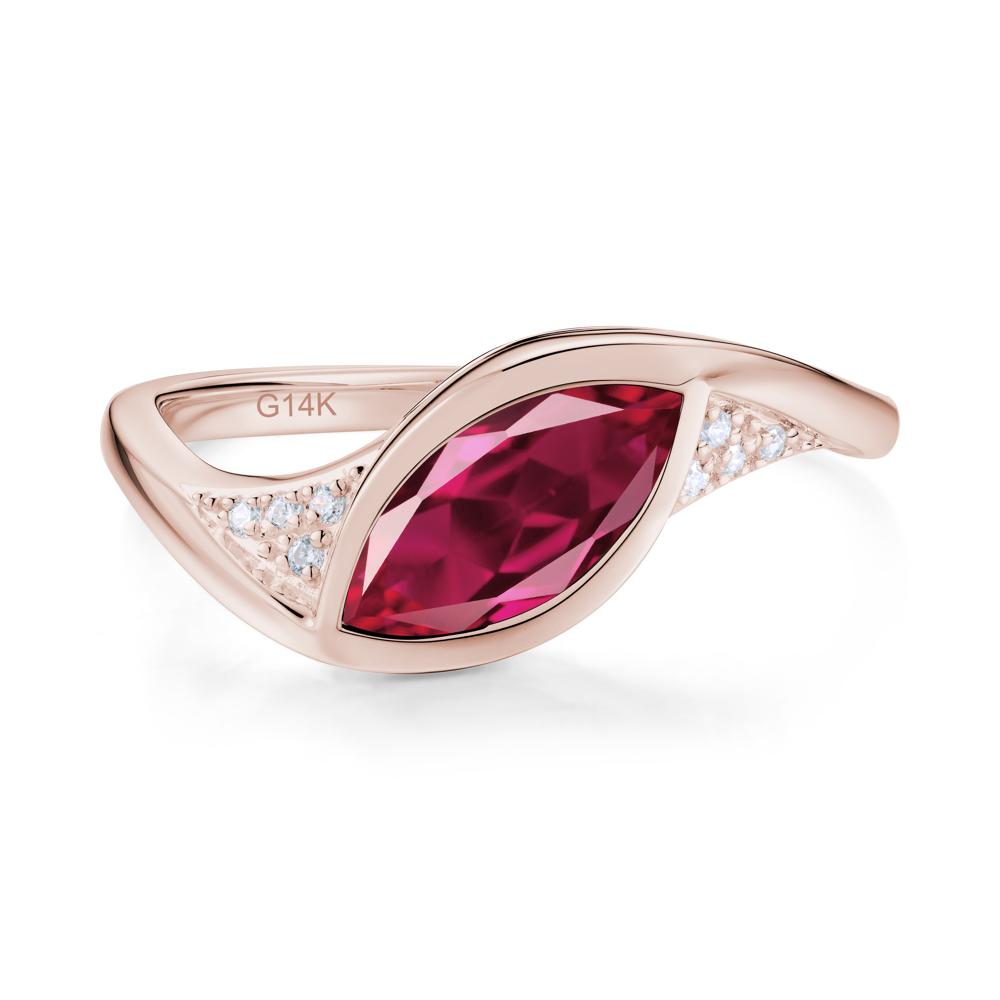 Minimalist Bezel Set Marquise Sapphire Engagement Ring - LUO Jewelry #gemstone_Ruby