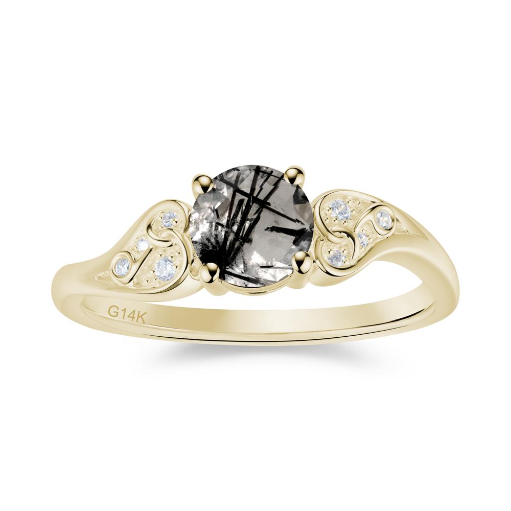 Vintage Heart Knot Design Sapphire Ring - LUO Jewelry #gemstone_Black Rutilated Quartz