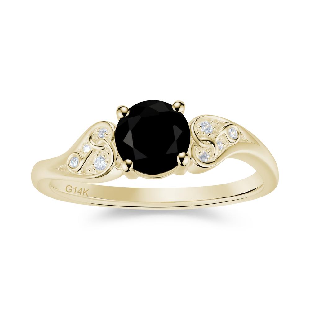 Vintage Heart Knot Design Sapphire Ring - LUO Jewelry #gemstone_Black Spinel