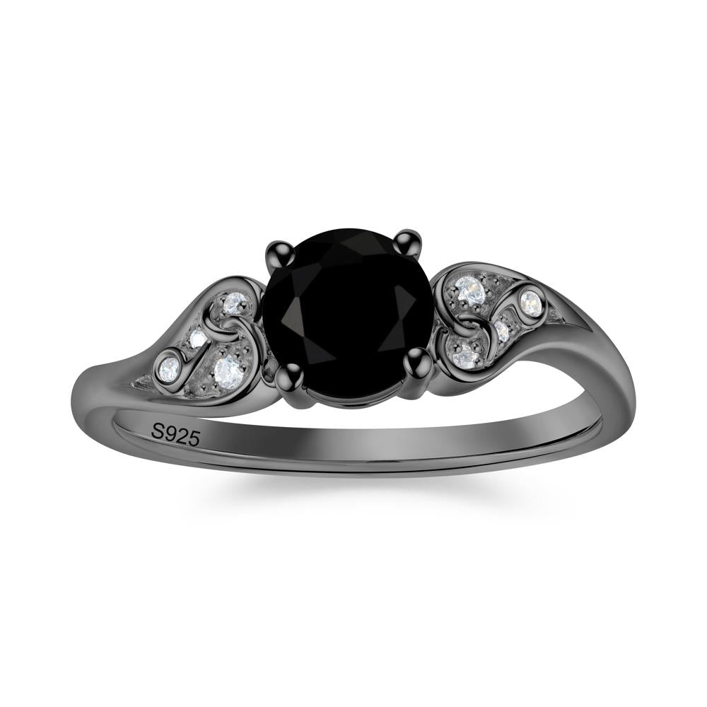 Vintage Heart Knot Design Sapphire Ring - LUO Jewelry #gemstone_Black Spinel