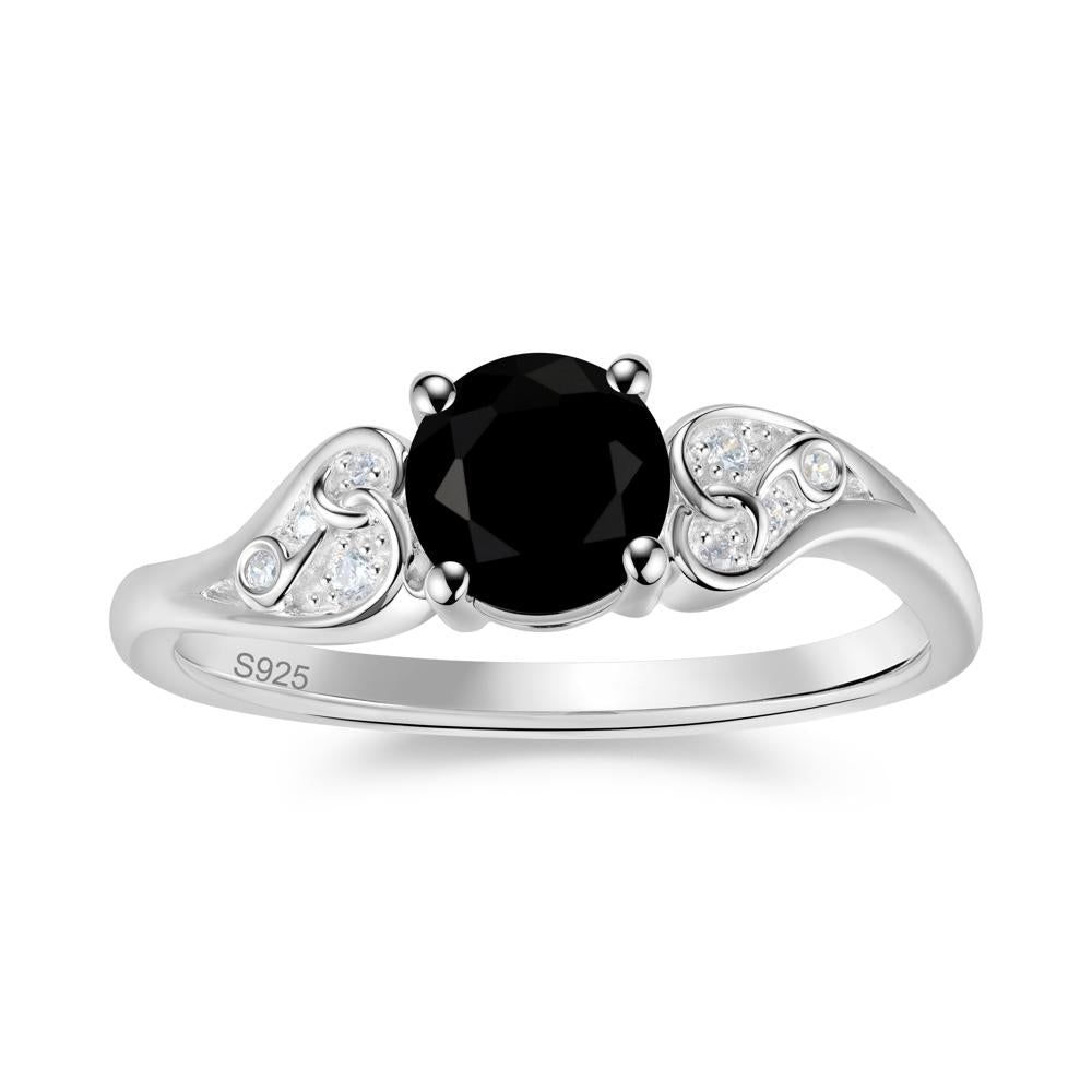 Vintage Heart Knot Design Sapphire Ring - LUO Jewelry #gemstone_Black Spinel