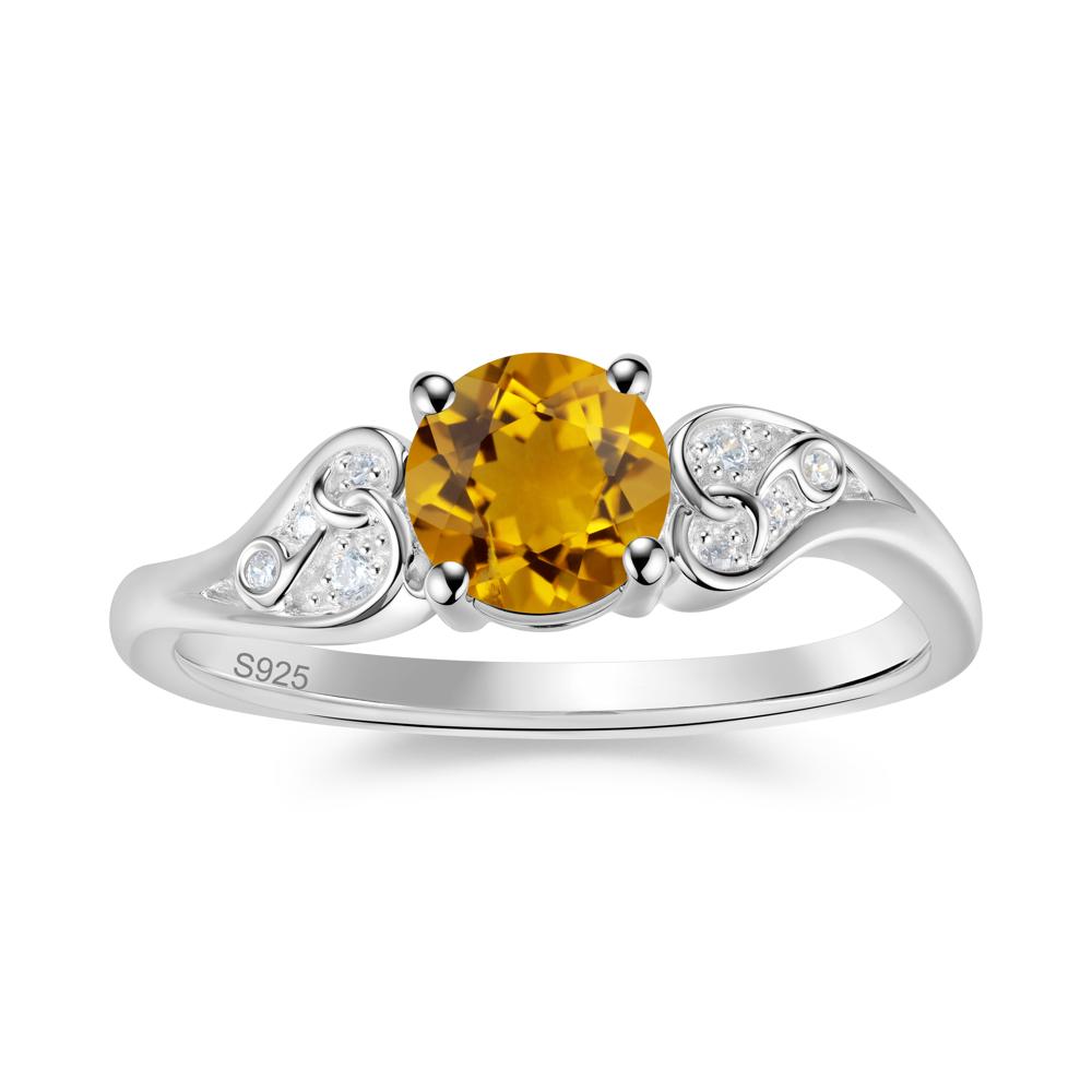 Vintage Heart Knot Design Sapphire Ring - LUO Jewelry #gemstone_Citrine