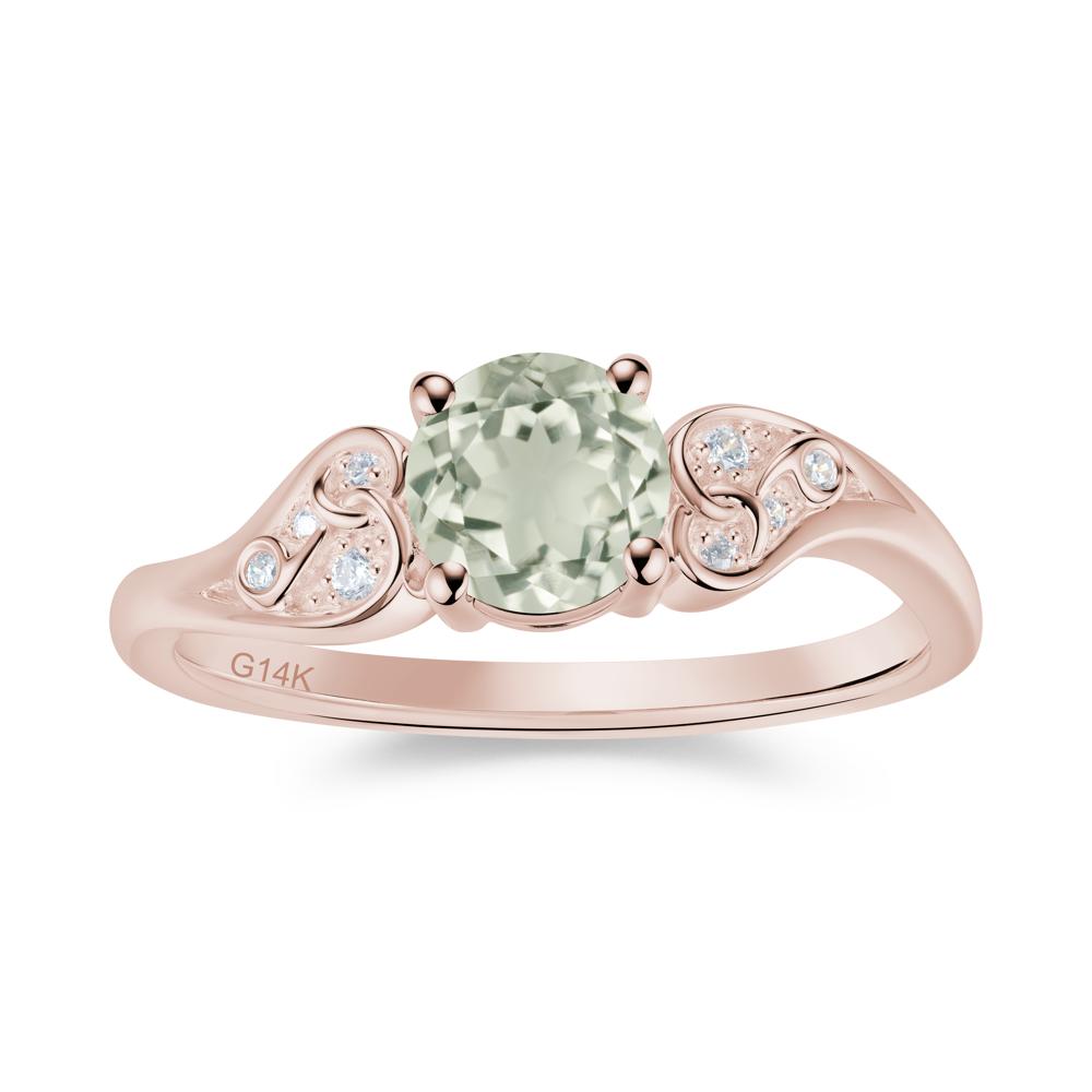 Vintage Heart Knot Design Sapphire Ring - LUO Jewelry #gemstone_Green Amethyst