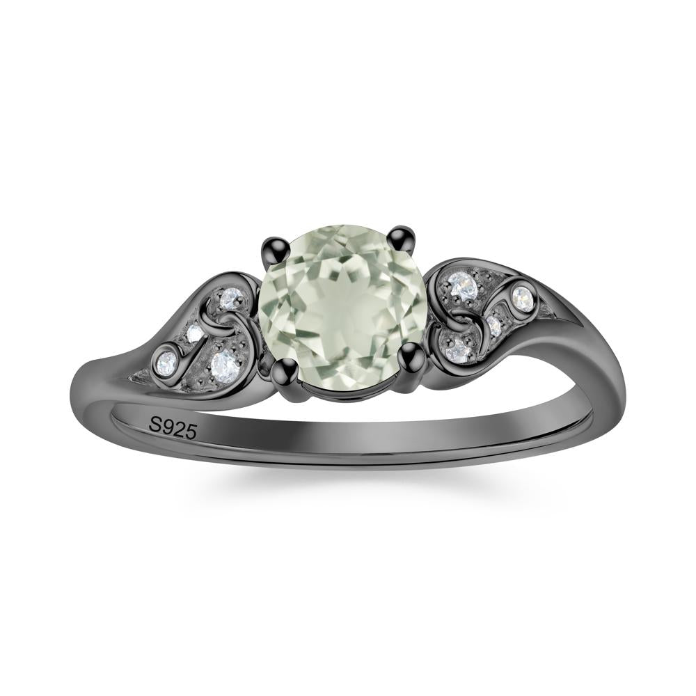 Vintage Heart Knot Design Sapphire Ring - LUO Jewelry #gemstone_Green Amethyst