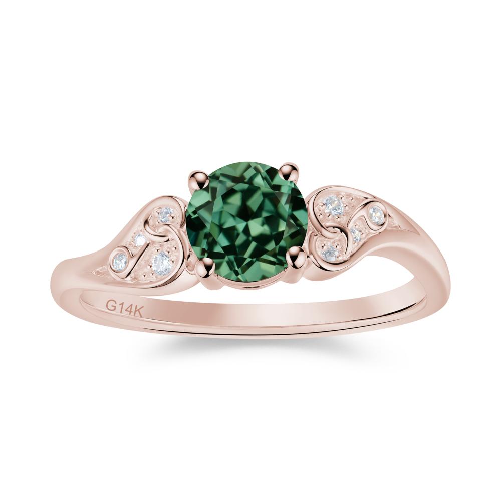 Vintage Heart Knot Design Sapphire Ring - LUO Jewelry #gemstone_Green Sapphire