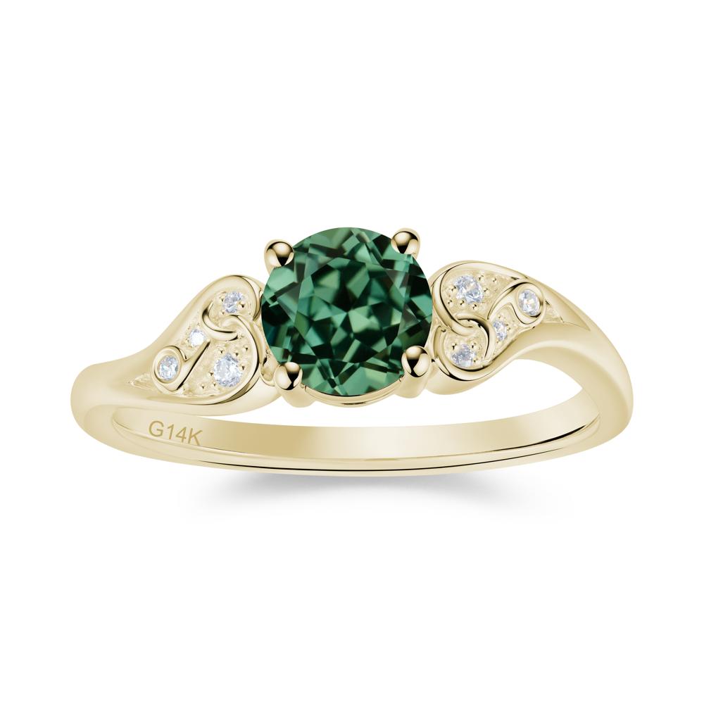 Vintage Heart Knot Design Sapphire Ring - LUO Jewelry #gemstone_Green Sapphire